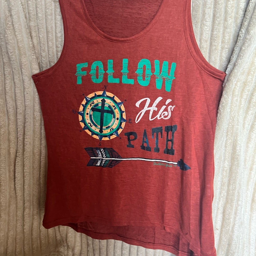 Southern Grace Rust Red Knit Tank Top